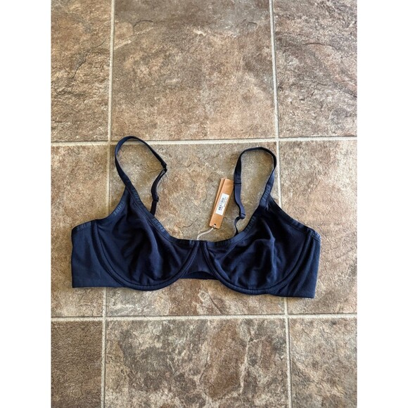 Skims Cotton Logo Demi Bra Soot Size 40C - Picture 4 of 8